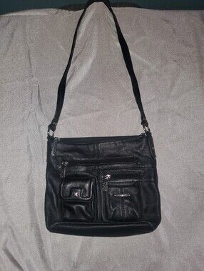 STONE MOUNTAIN BLACK LEATHER CROSSBODY BAG